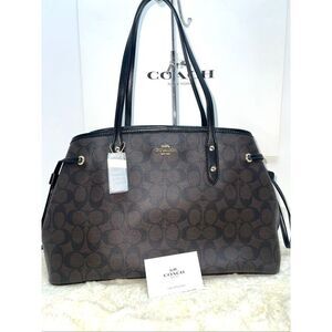 🔥🎁NWOT! Coach Carryall Drawstring Tote Handbag Brown/Black Msrp:$350.00